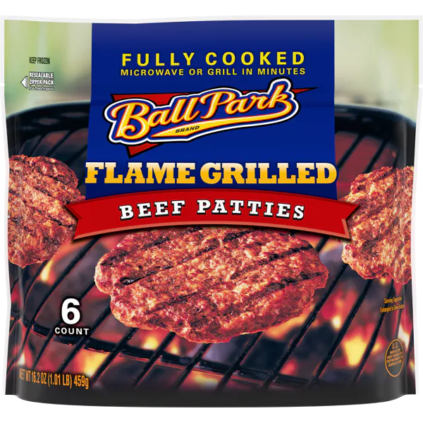 Fully-Cooked Flame Grilled Beef Patties